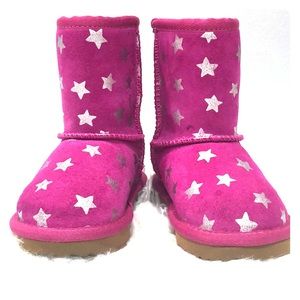 UGG toddler pink w/ silver stars toddler size 6.